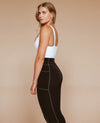 Cross-Front Pocket Legging - Black/White