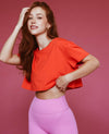 Cropped Tee - Berry Red