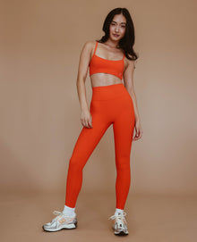  High Rise NFS Ribbed Legging - Tangerine Tango