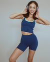 High Rise NFS Biker Short - Navy Peony