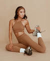 90's Halter T Back Bra - Toasted Coconut