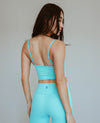 Ruched Crop Bra - Blue Radiance