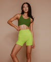 High Rise NFS Ribbed Biker Short - Lime Green