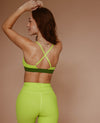 Triangle Ribbed Bra - Lime Green