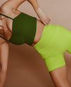 High Rise NFS Ribbed Biker Short - Lime Green