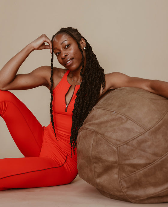 Zipper Longline Tank - Rockin Red