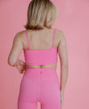 Ruched Crop Bra - Cosmo Pink