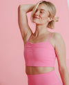 Ruched Crop Bra - Cosmo Pink