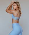 Ribbed Cage Bra - Sky Blue