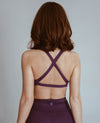 Ruched Cross Back Bra - Shadow Purple