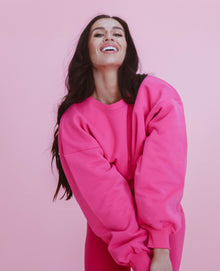  Cropped Fleece Sweatshirt - Pink Panther