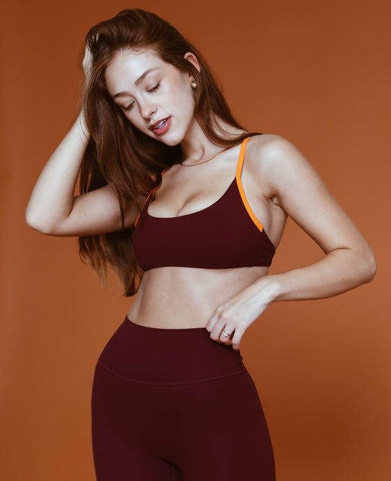 Little Cross Back Bra - Windsor Wine