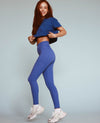 Cross-Front Pocket Legging - Dazzling Blue