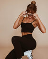 Ruched Crop Bra - Black