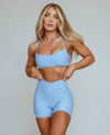 Ribbed Cage Bra - Sky Blue